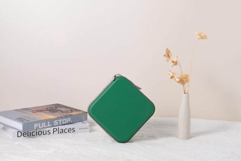 Home Wing Hard Plastic CD/DVD Binder, Portable Storage wallet 30-capacity, Green - Image 4
